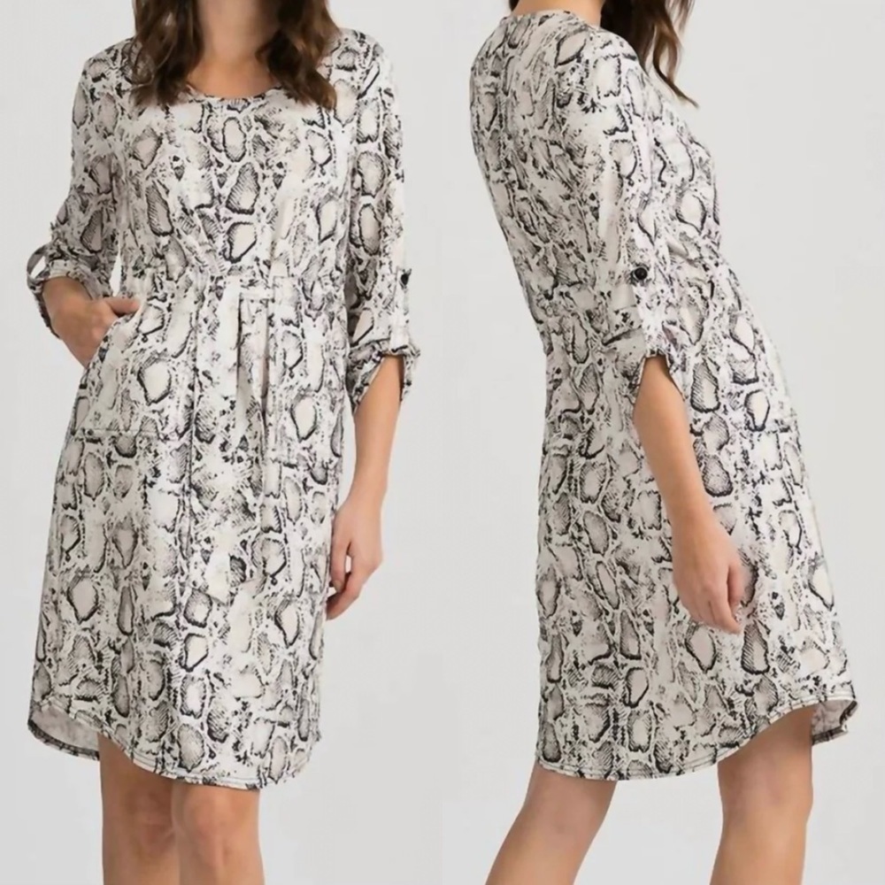 Joseph Ribkoff Python Snake Print Dress In Ivory/… - image 2